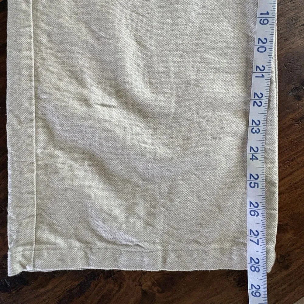 Zara Women Barrrel Leg Pants Cream Cotton Linen Blend Beach Casual Sz XS